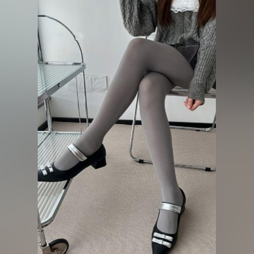 Light Grey Tights, Stockings, Pantyhose, Hosiery  - ONE SIZE (Fits S, M & L)